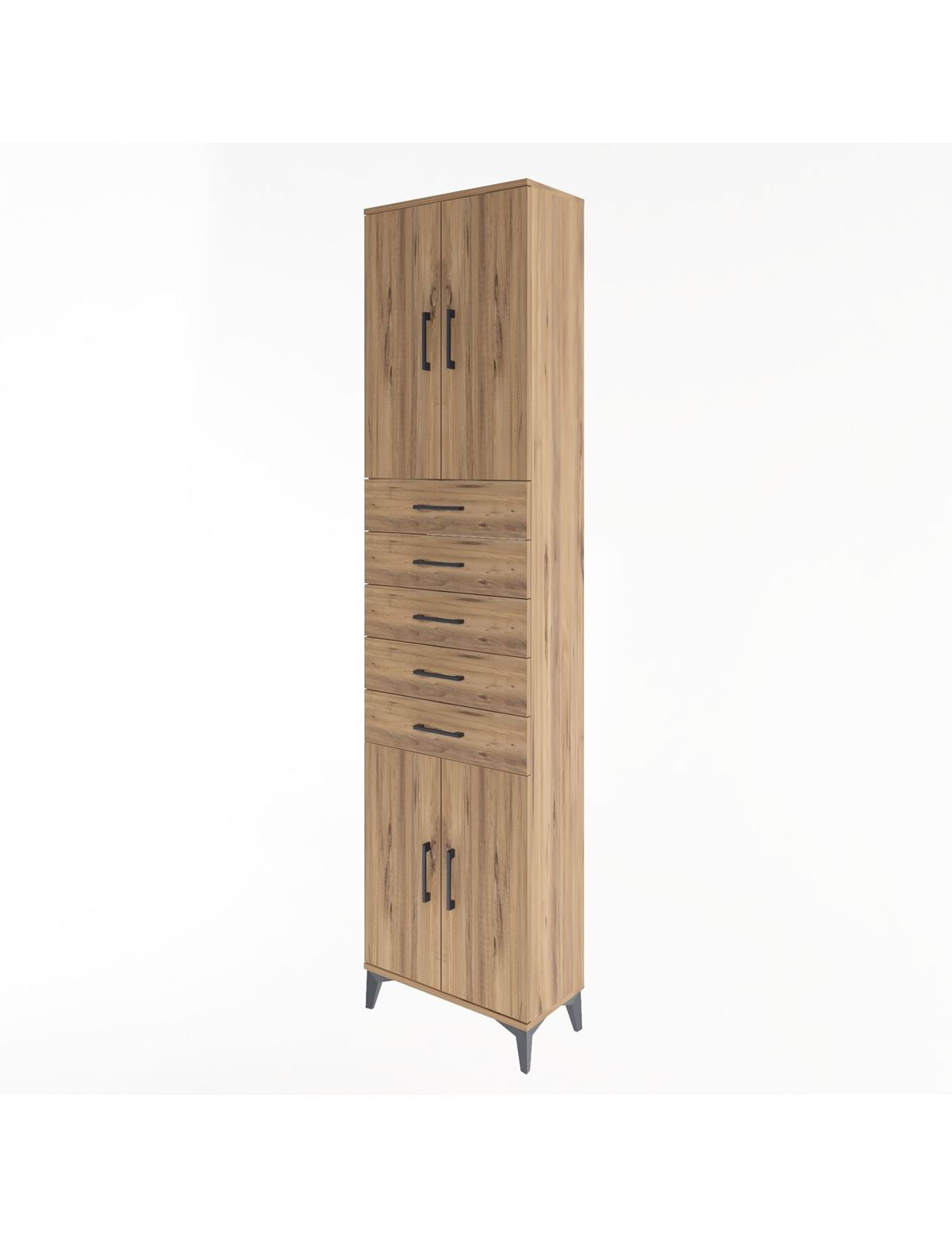 Arges Dolap 4 Raflı 5 Çekmeceli 4 Kapaklı 60x30x243 - S32M095V9A