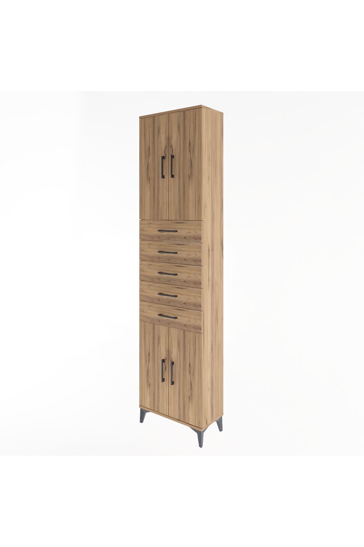 Arges Dolap 4 Raflı 5 Çekmeceli 4 Kapaklı 60x30x243 - S32M095V9A