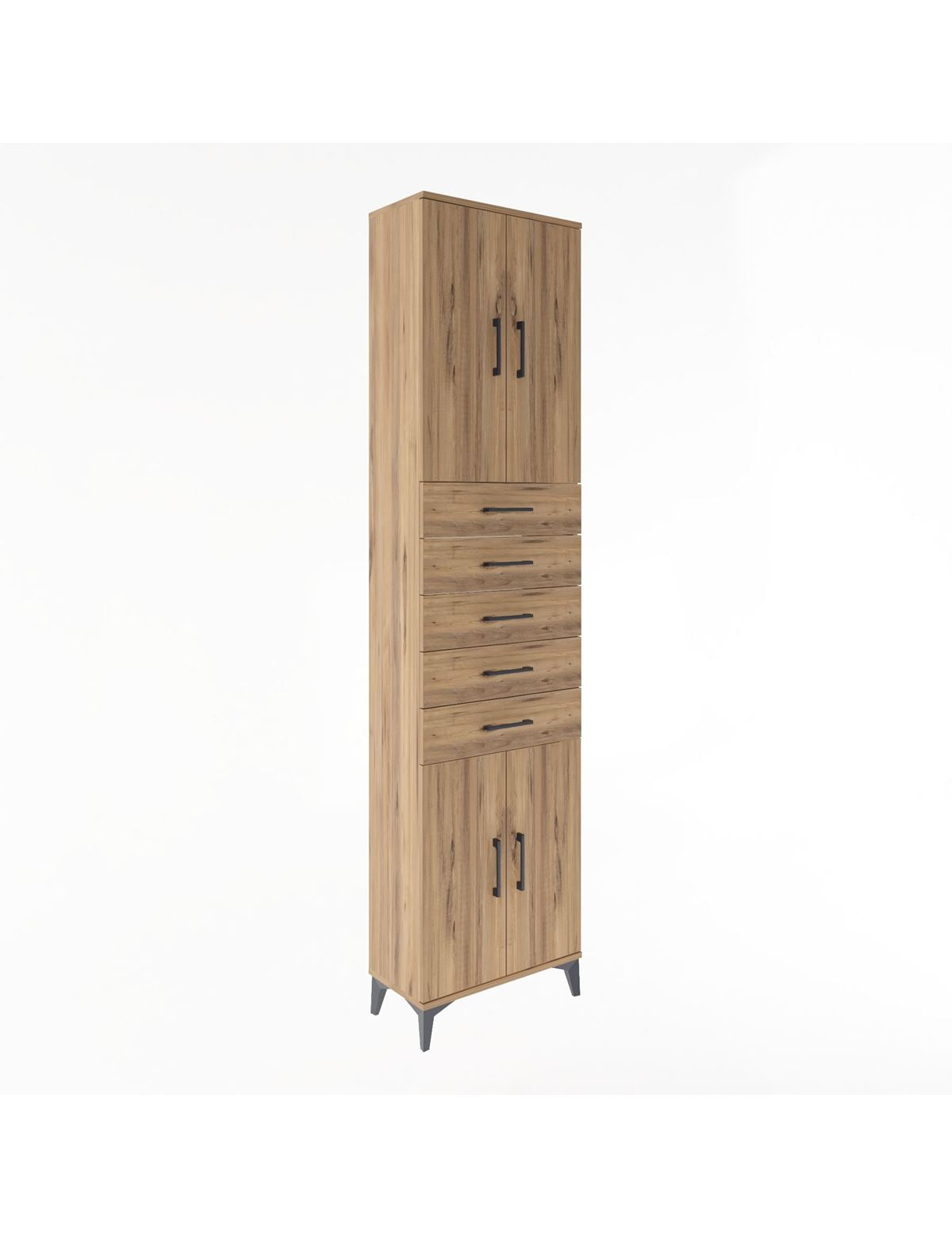 Arges Dolap 4 Raflı 5 Çekmeceli 4 Kapaklı 60x30x243 - S32M095V9A