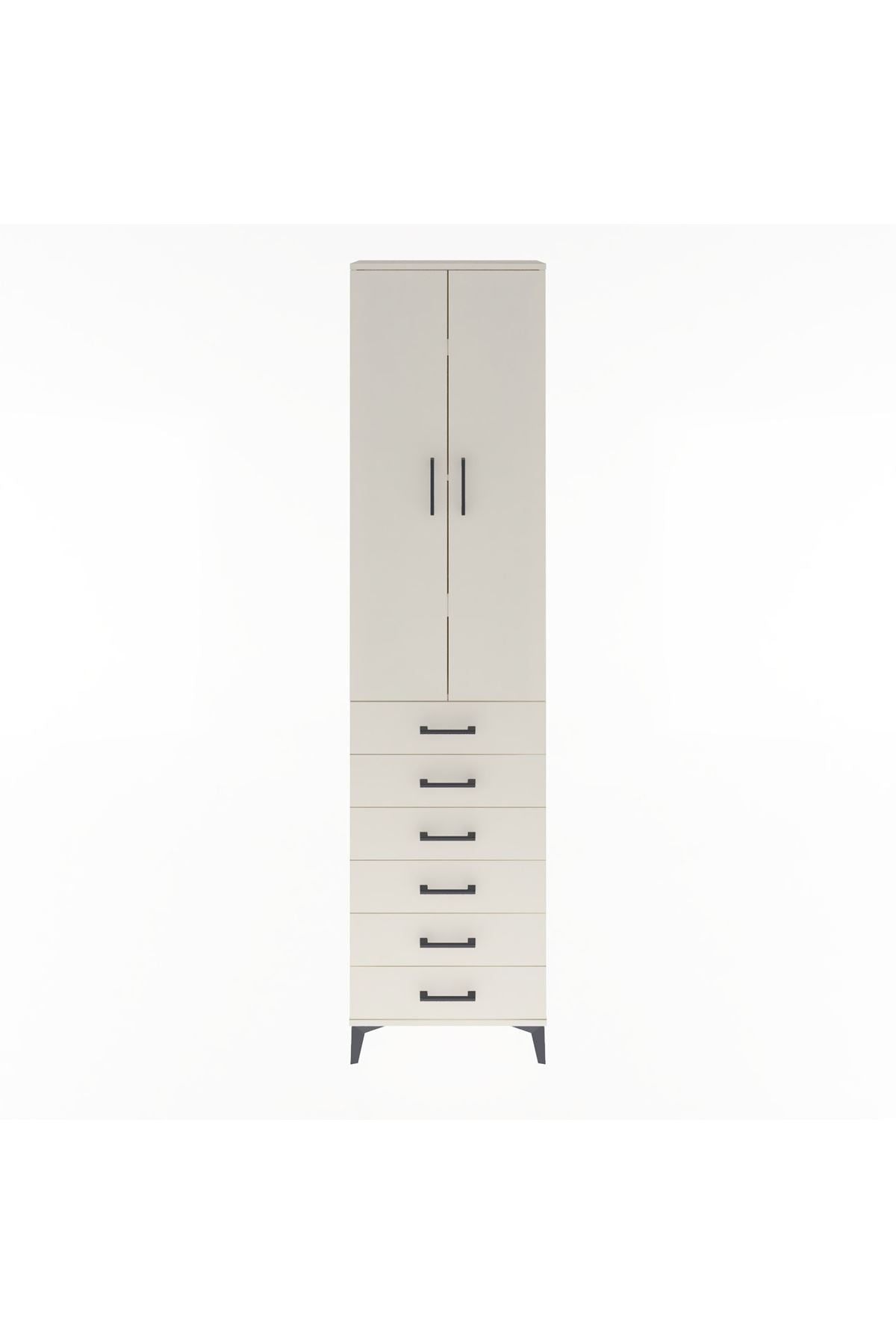 Arges Dolap 4 Raflı 6 Çekmeceli 2 Kapaklı 60x30x243 - S32M096V1A