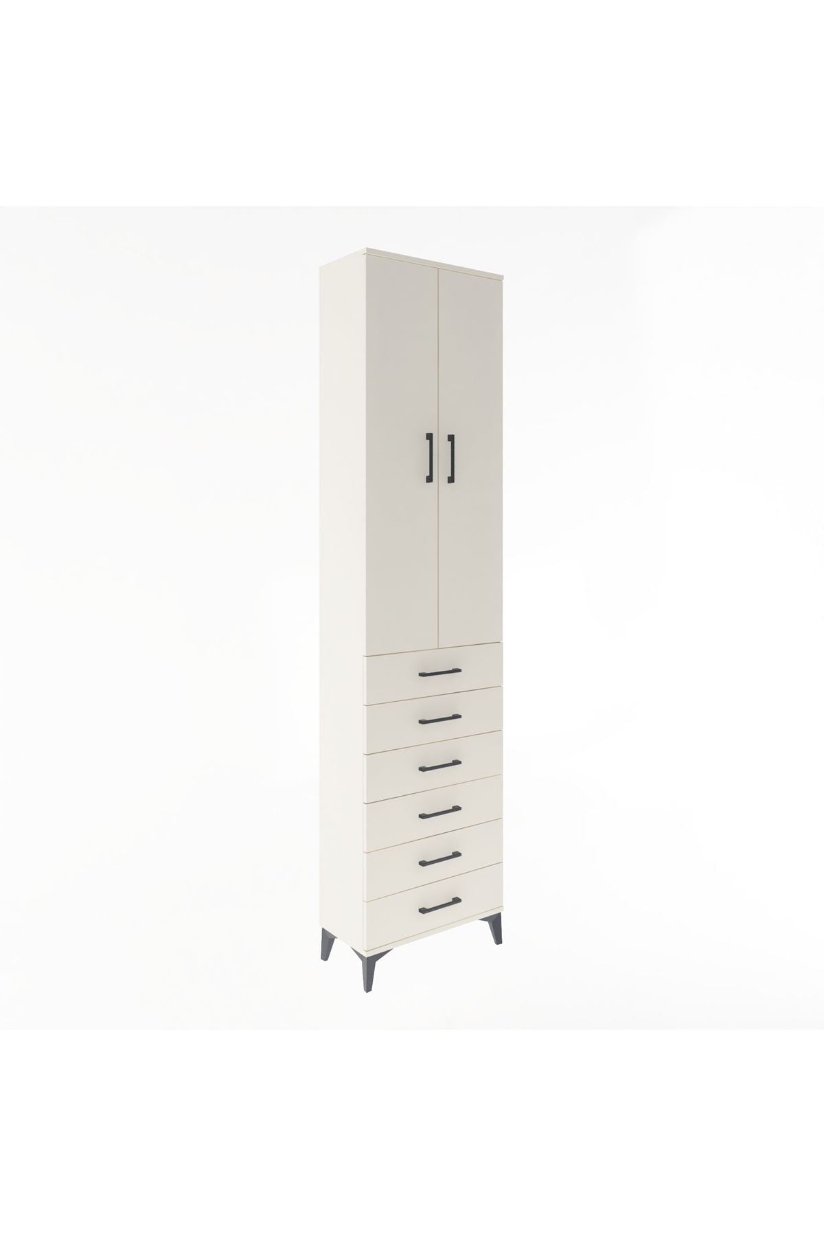 Arges Dolap 4 Raflı 6 Çekmeceli 2 Kapaklı 60x30x243 - S32M096V1A
