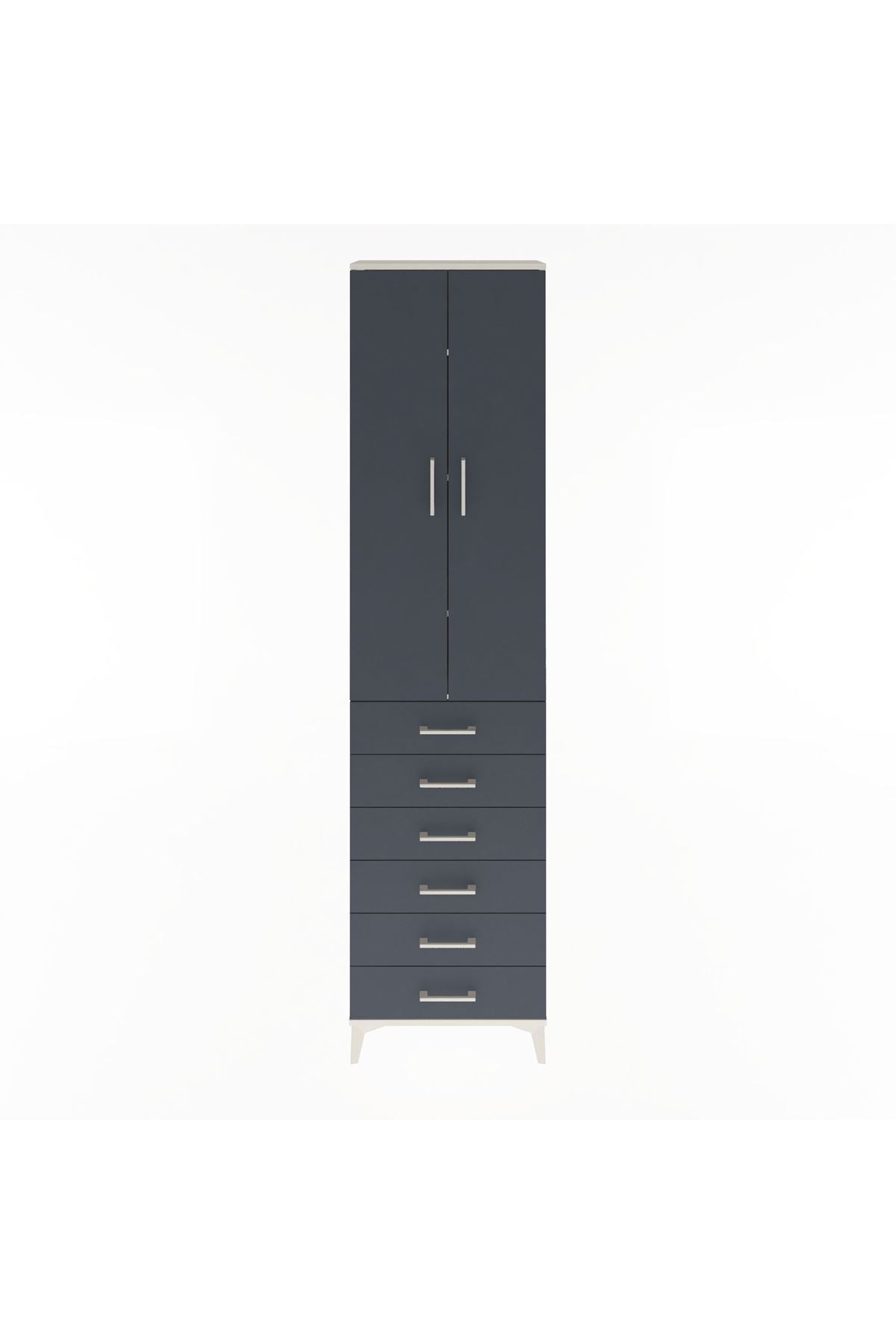 Arges Dolap 4 Raflı 6 Çekmeceli 2 Kapaklı 60x30x243 - S32M096V2A