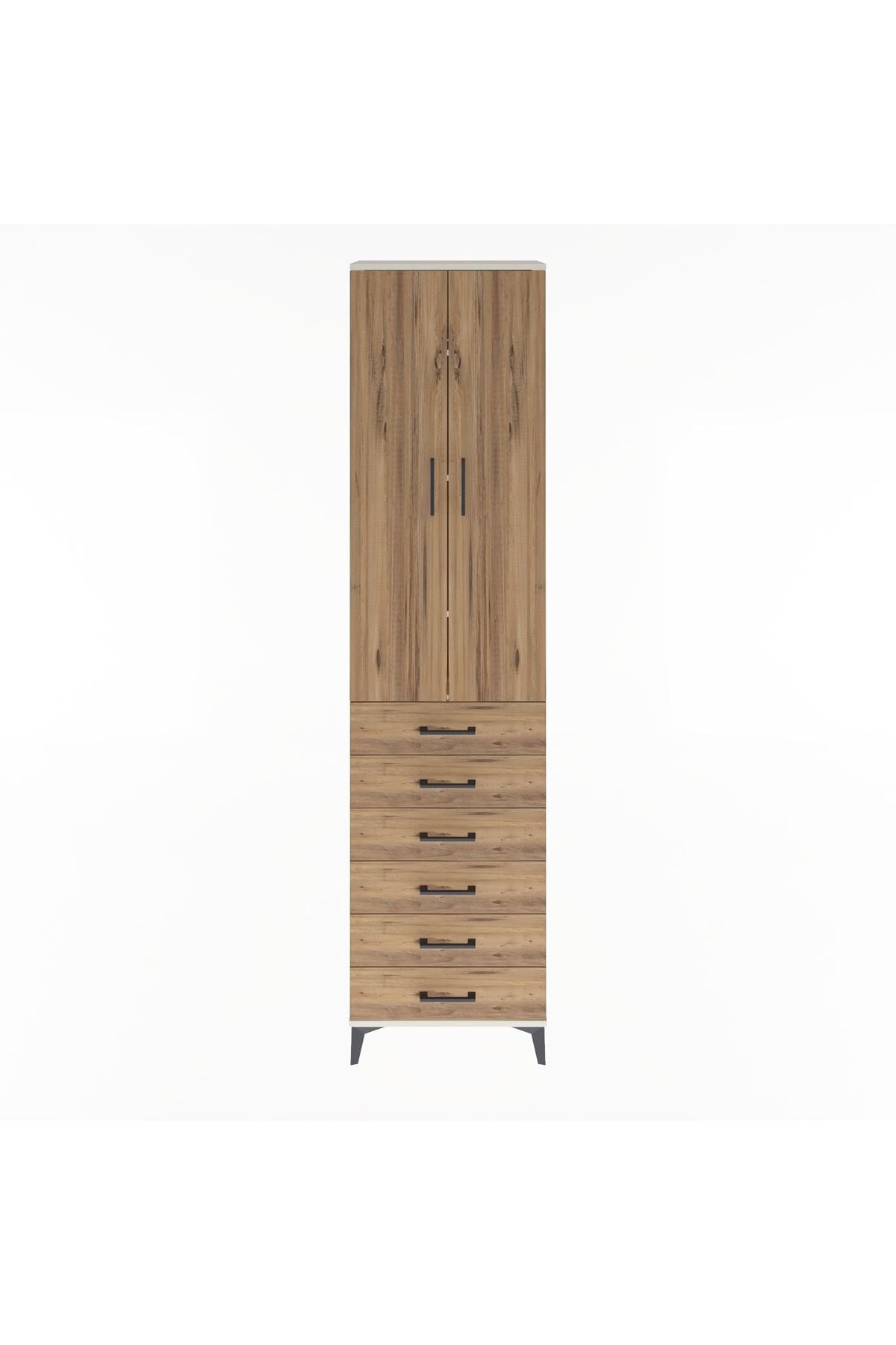 Arges Dolap 4 Raflı 6 Çekmeceli 2 Kapaklı 60x30x243 - S32M096V3A