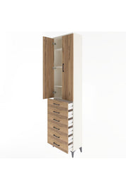 Arges Dolap 4 Raflı 6 Çekmeceli 2 Kapaklı 60x30x243 - S32M096V3A