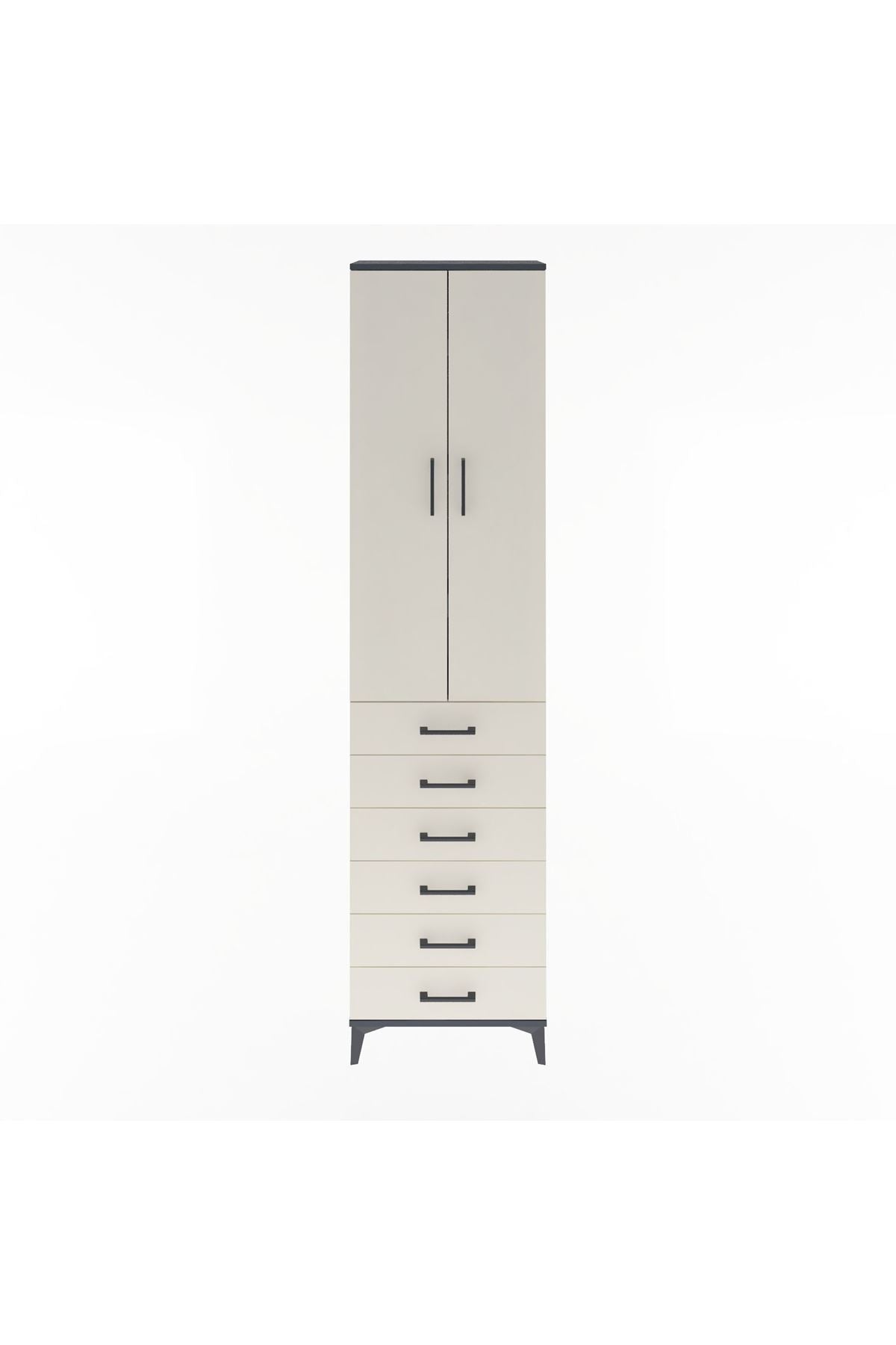 Arges Dolap 4 Raflı 6 Çekmeceli 2 Kapaklı 60x30x243 - S32M096V4A