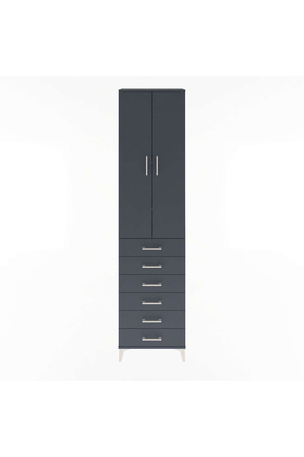 Arges Dolap 4 Raflı 6 Çekmeceli 2 Kapaklı 60x30x243 - S32M096V5A