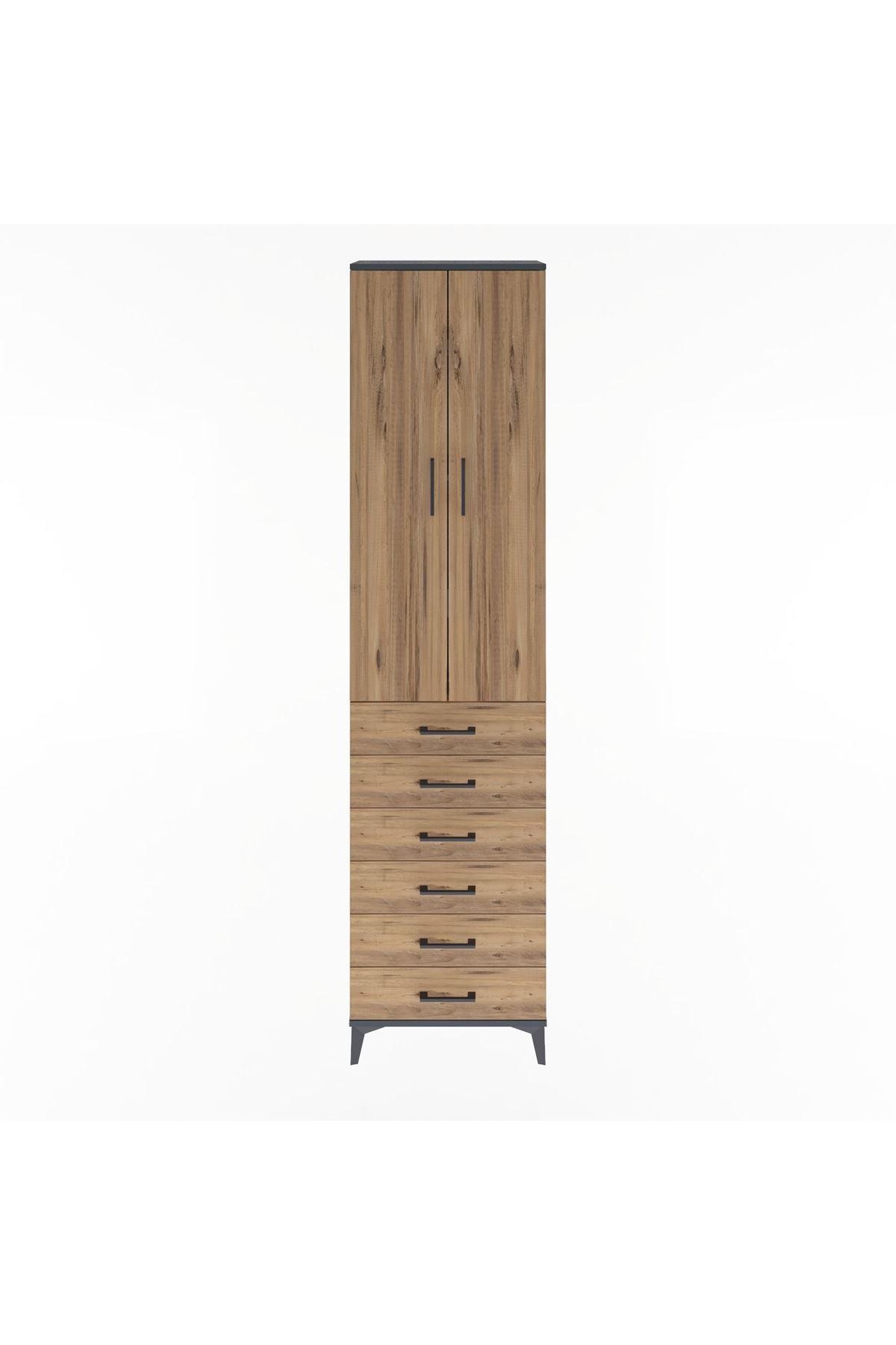 Arges Dolap 4 Raflı 6 Çekmeceli 2 Kapaklı 60x30x243 - S32M096V6A