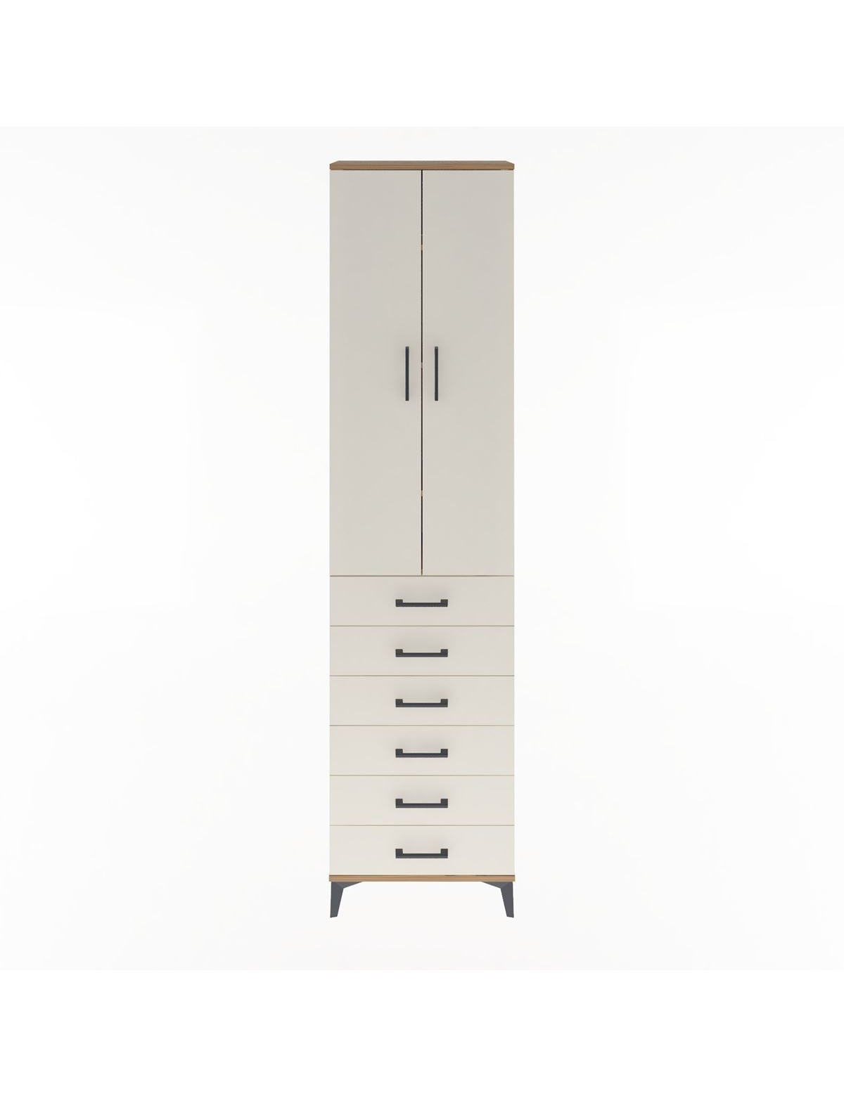 Arges Dolap 4 Raflı 6 Çekmeceli 2 Kapaklı 60x30x243 - S32M096V7A