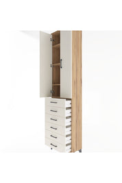 Arges Dolap 4 Raflı 6 Çekmeceli 2 Kapaklı 60x30x243 - S32M096V7A