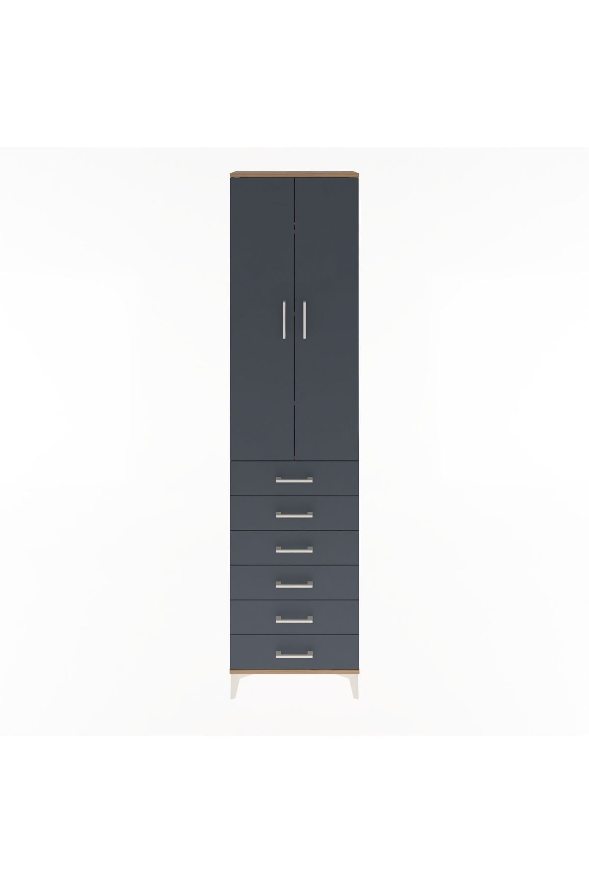 Arges Dolap 4 Raflı 6 Çekmeceli 2 Kapaklı 60x30x243 - S32M096V8A