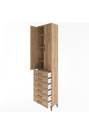Arges Dolap 4 Raflı 6 Çekmeceli 2 Kapaklı 60x30x243 - S32M096V9A