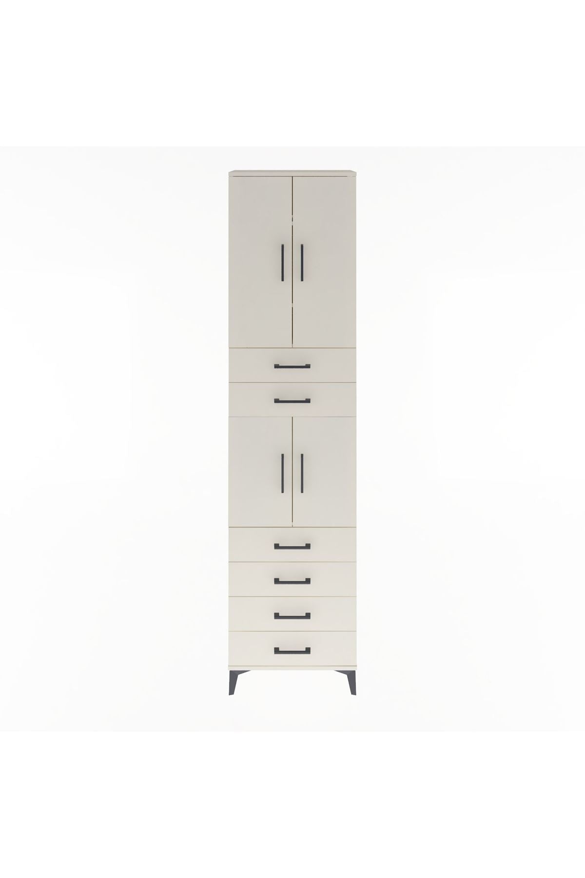 Arges Dolap 4 Raflı 6 Çekmeceli 4 Kapaklı 60x30x243 - S32M097V1A