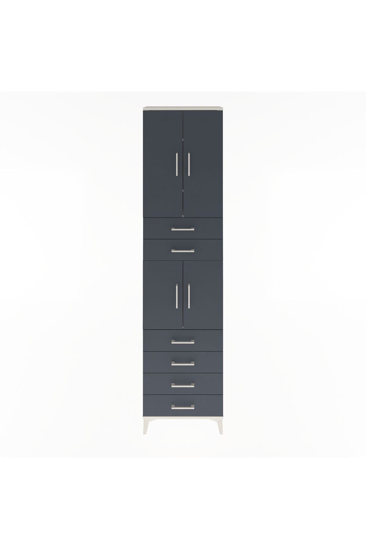 Arges Dolap 4 Raflı 6 Çekmeceli 4 Kapaklı 60x30x243 - S32M097V2A