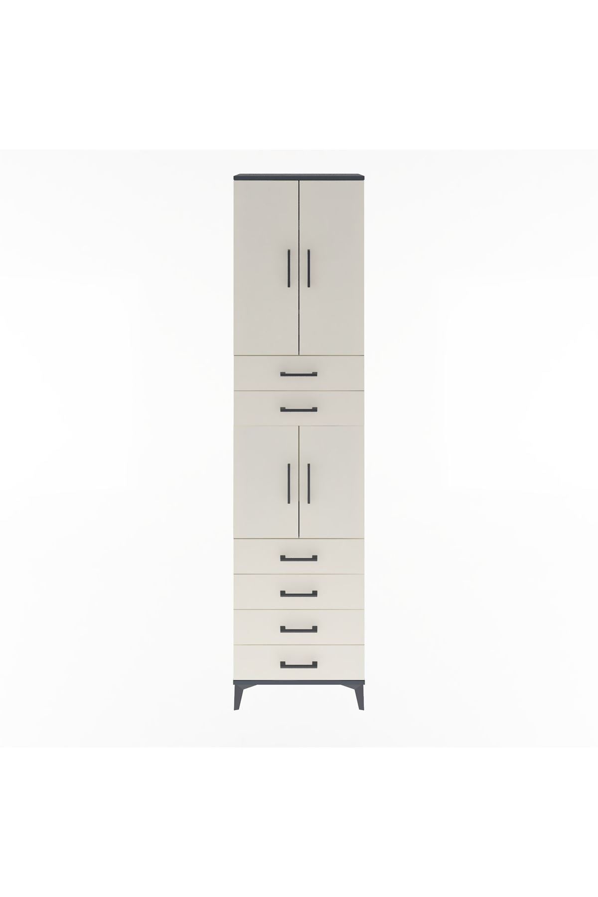 Arges Dolap 4 Raflı 6 Çekmeceli 4 Kapaklı 60x30x243 - S32M097V4A