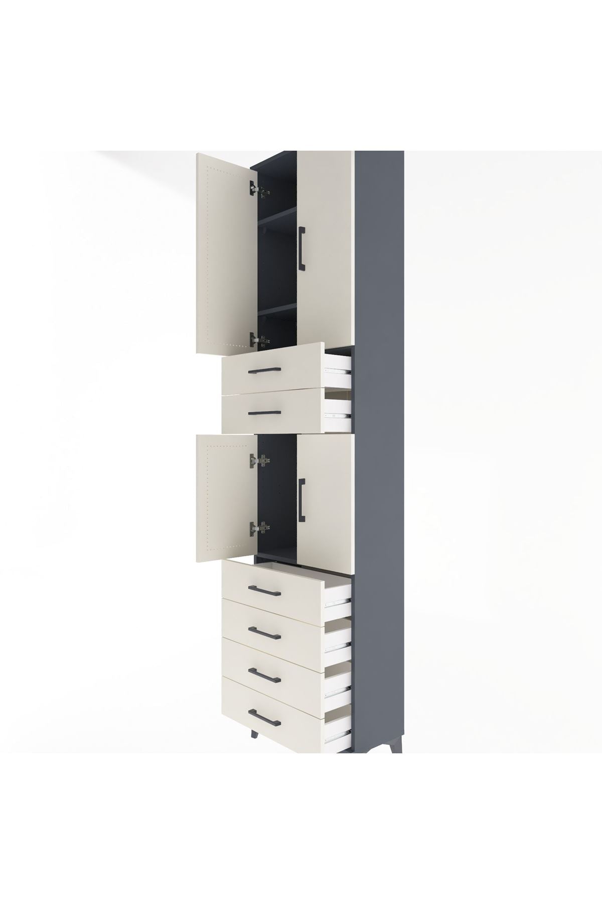 Arges Dolap 4 Raflı 6 Çekmeceli 4 Kapaklı 60x30x243 - S32M097V4A