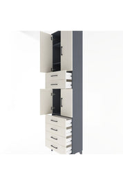 Arges Dolap 4 Raflı 6 Çekmeceli 4 Kapaklı 60x30x243 - S32M097V4A