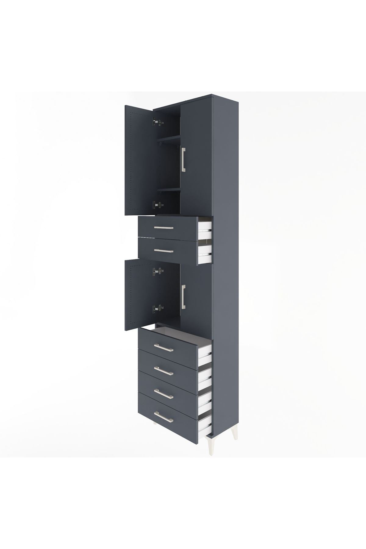 Arges Dolap 4 Raflı 6 Çekmeceli 4 Kapaklı 60x30x243 - S32M097V5A