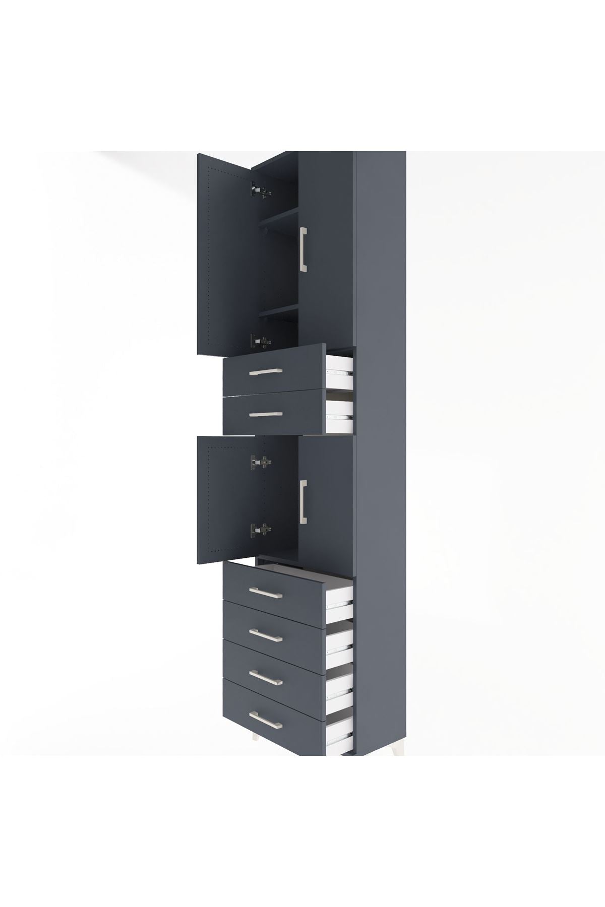 Arges Dolap 4 Raflı 6 Çekmeceli 4 Kapaklı 60x30x243 - S32M097V5A