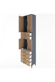 Arges Dolap 4 Raflı 6 Çekmeceli 4 Kapaklı 60x30x243 - S32M097V6A