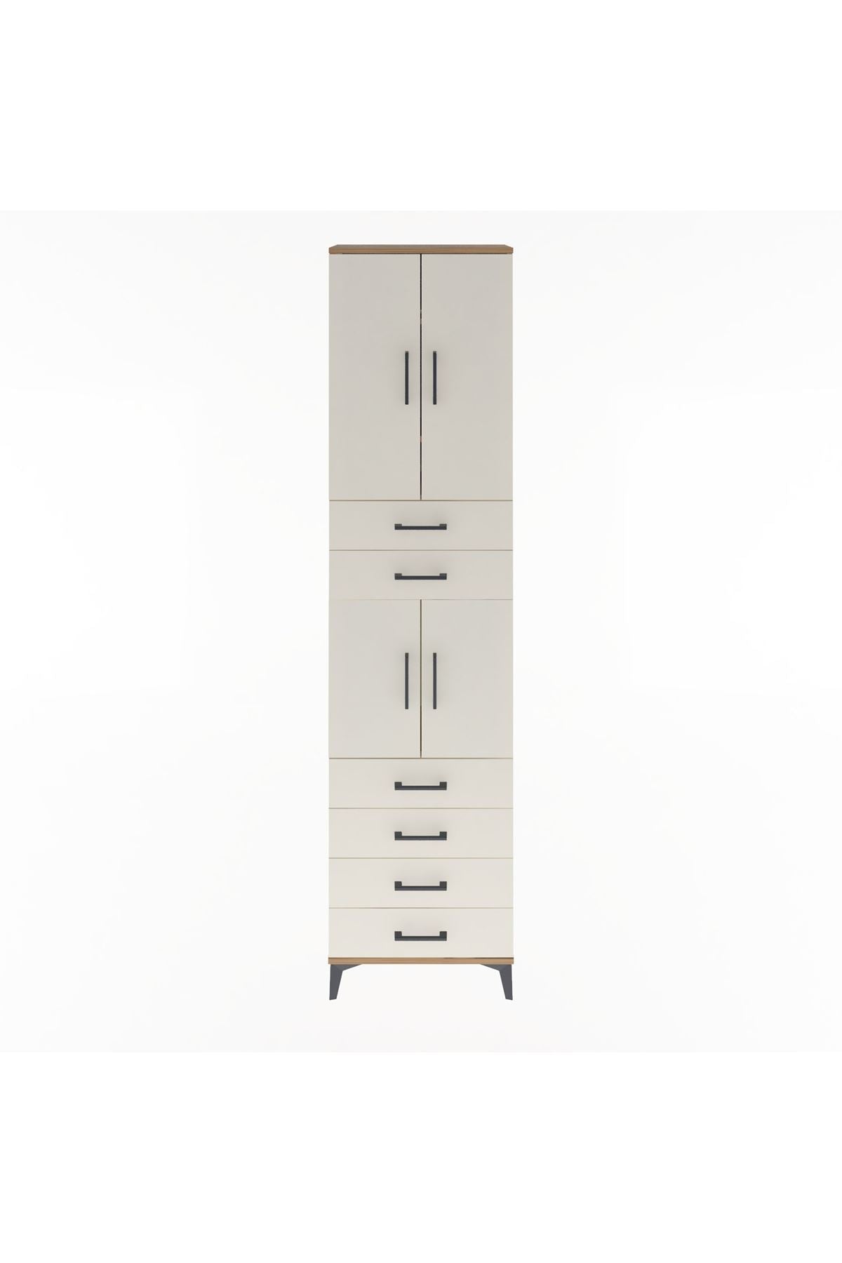 Arges Dolap 4 Raflı 6 Çekmeceli 4 Kapaklı 60x30x243 - S32M097V7A