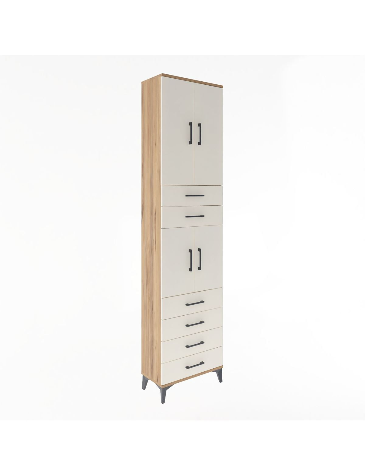 Arges Dolap 4 Raflı 6 Çekmeceli 4 Kapaklı 60x30x243 - S32M097V7A