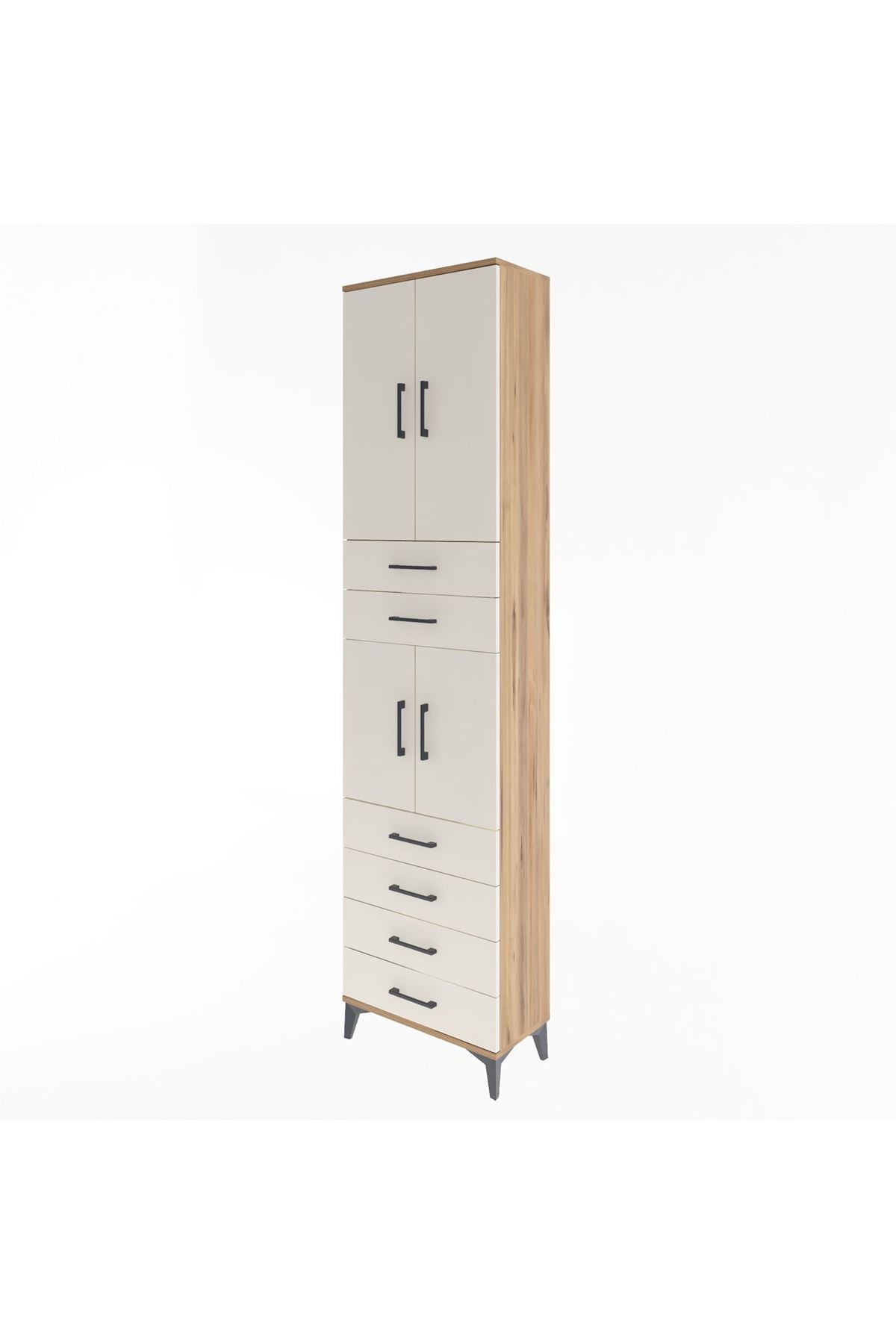 Arges Dolap 4 Raflı 6 Çekmeceli 4 Kapaklı 60x30x243 - S32M097V7A