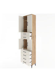 Arges Dolap 4 Raflı 6 Çekmeceli 4 Kapaklı 60x30x243 - S32M097V7A