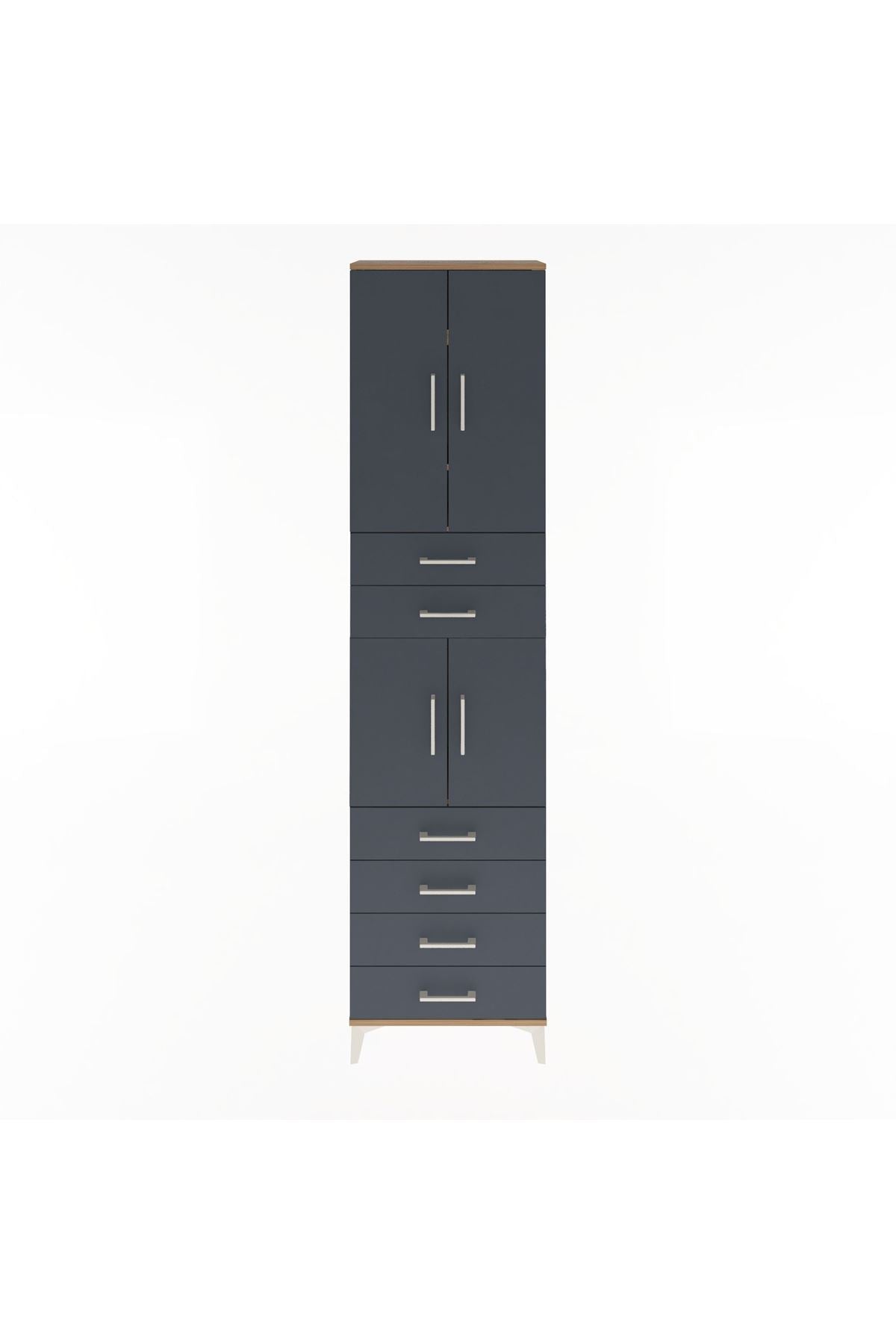 Arges Dolap 4 Raflı 6 Çekmeceli 4 Kapaklı 60x30x243 - S32M097V8A
