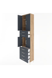 Arges Dolap 4 Raflı 6 Çekmeceli 4 Kapaklı 60x30x243 - S32M097V8A