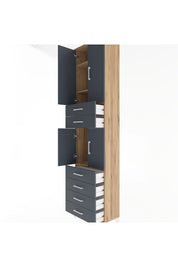 Arges Dolap 4 Raflı 6 Çekmeceli 4 Kapaklı 60x30x243 - S32M097V8A