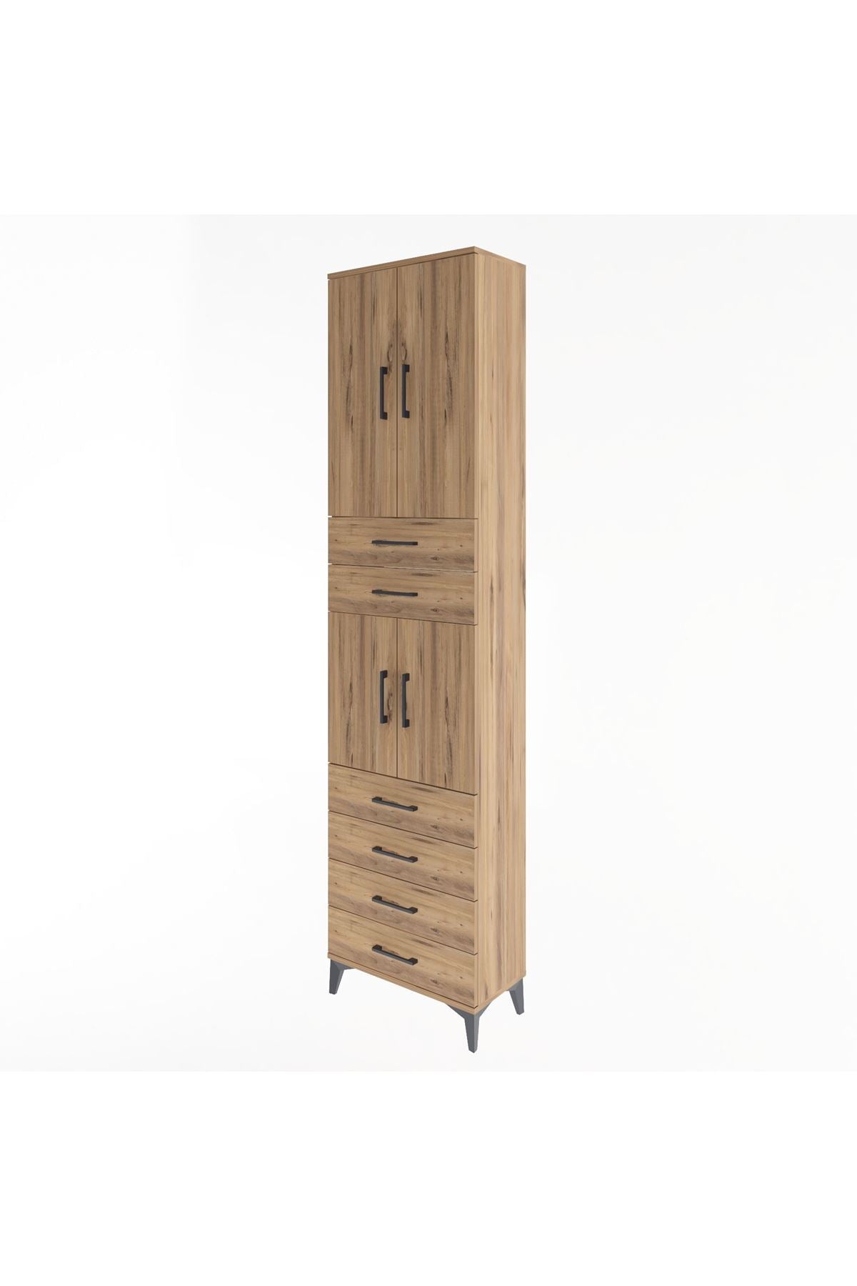 Arges Dolap 4 Raflı 6 Çekmeceli 4 Kapaklı 60x30x243 - S32M097V9A