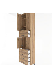 Arges Dolap 4 Raflı 6 Çekmeceli 4 Kapaklı 60x30x243 - S32M097V9A