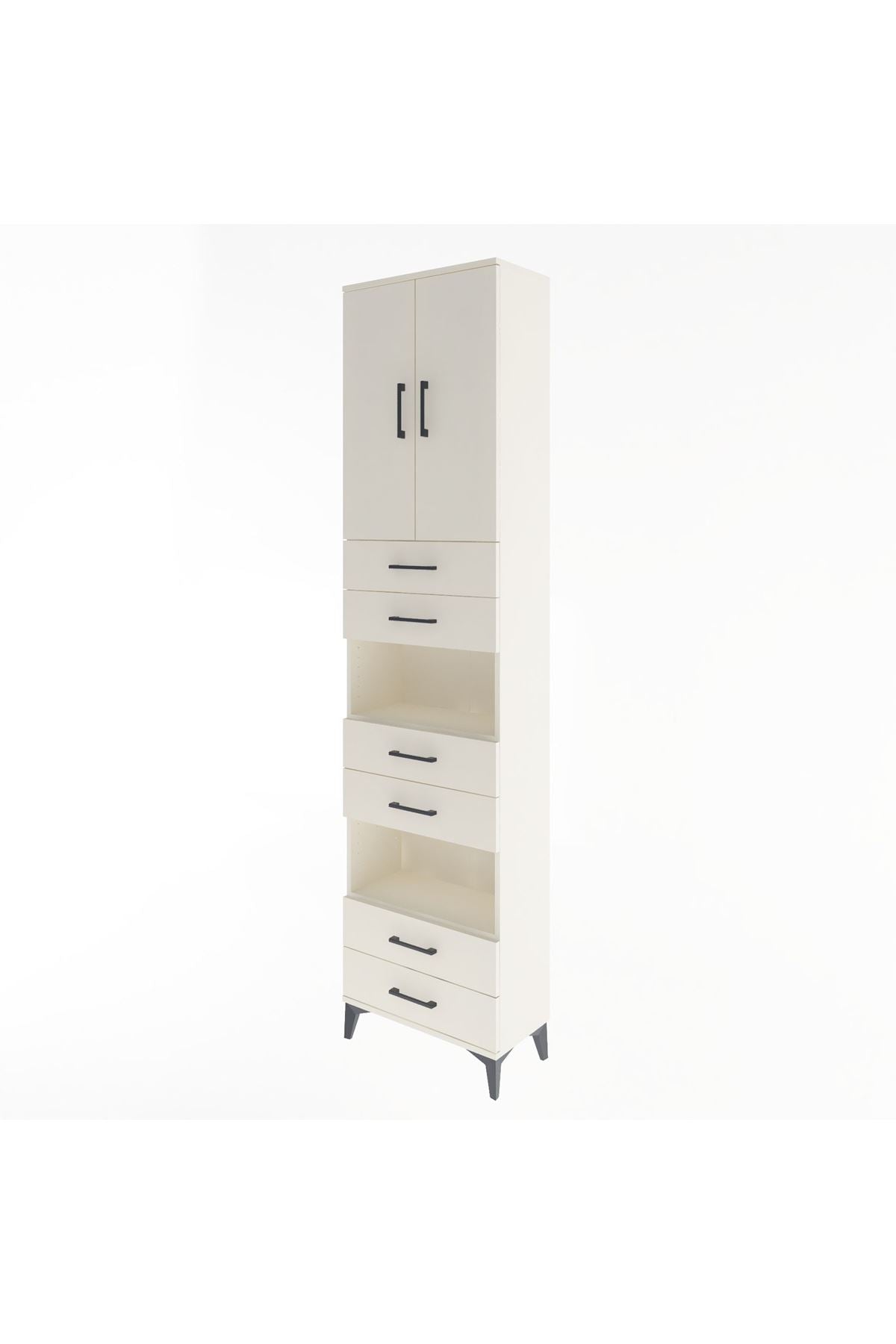 Arges Dolap 5 Raflı 6 Çekmeceli 2 Kapaklı 60x30x243 - S32M098V1A