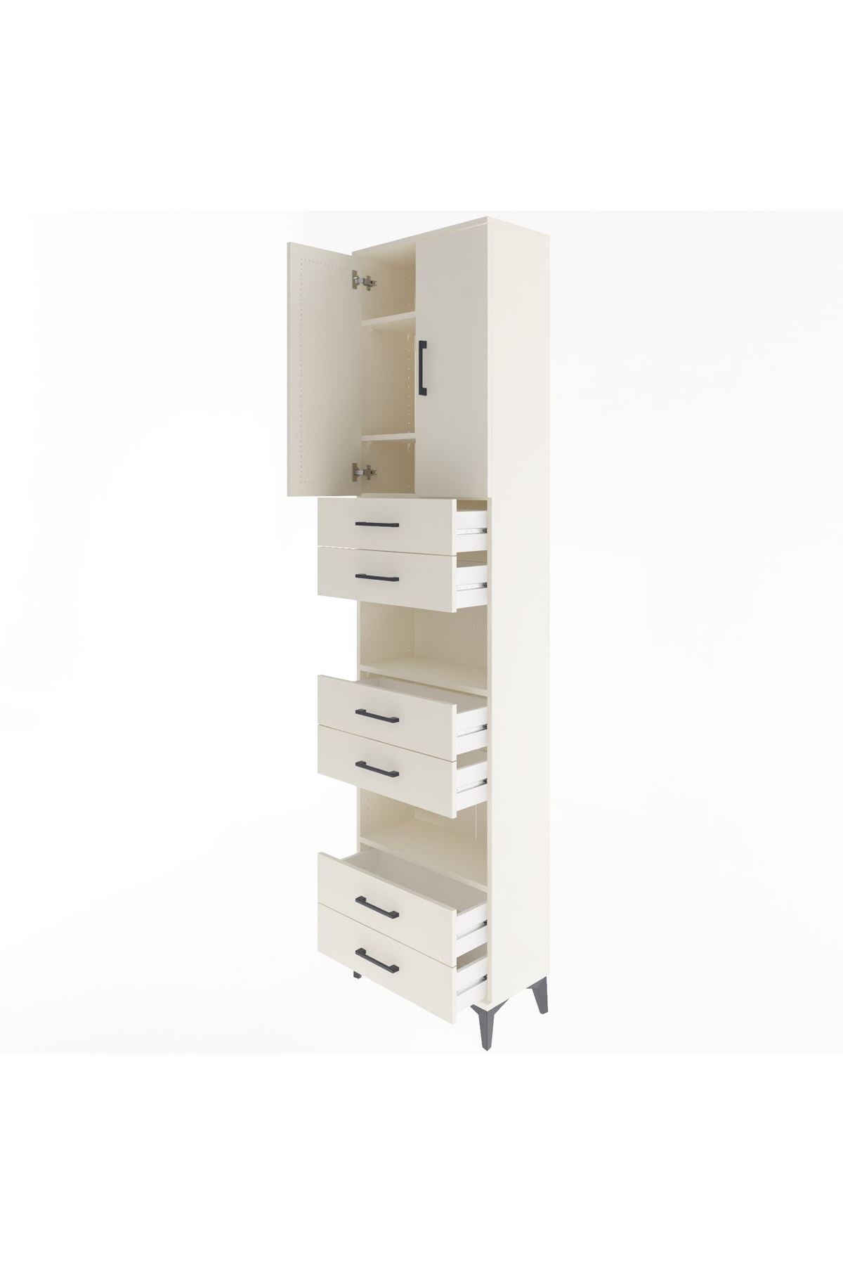 Arges Dolap 5 Raflı 6 Çekmeceli 2 Kapaklı 60x30x243 - S32M098V1A