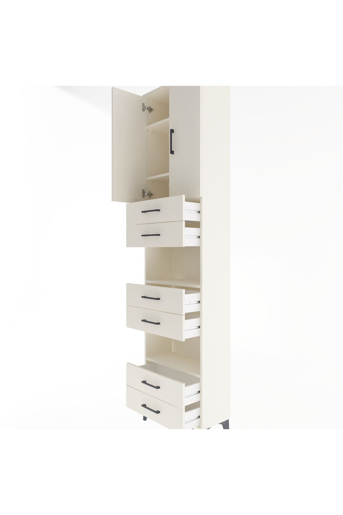 Arges Dolap 5 Raflı 6 Çekmeceli 2 Kapaklı 60x30x243 - S32M098V1A