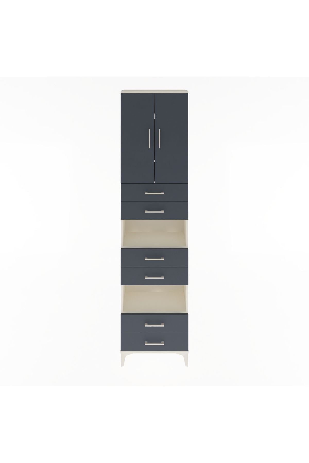 Arges Dolap 5 Raflı 6 Çekmeceli 2 Kapaklı 60x30x243 - S32M098V2A