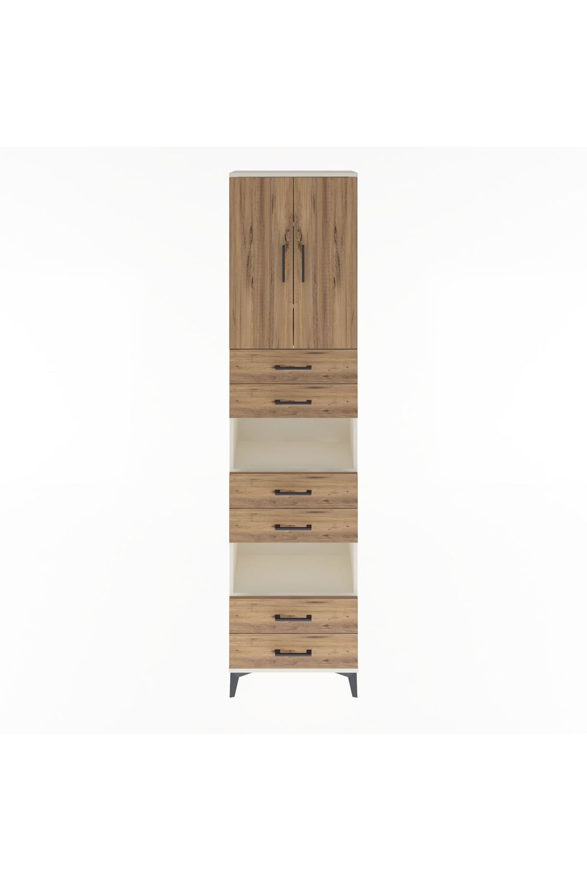 Arges Dolap 5 Raflı 6 Çekmeceli 2 Kapaklı 60x30x243 - S32M098V3A