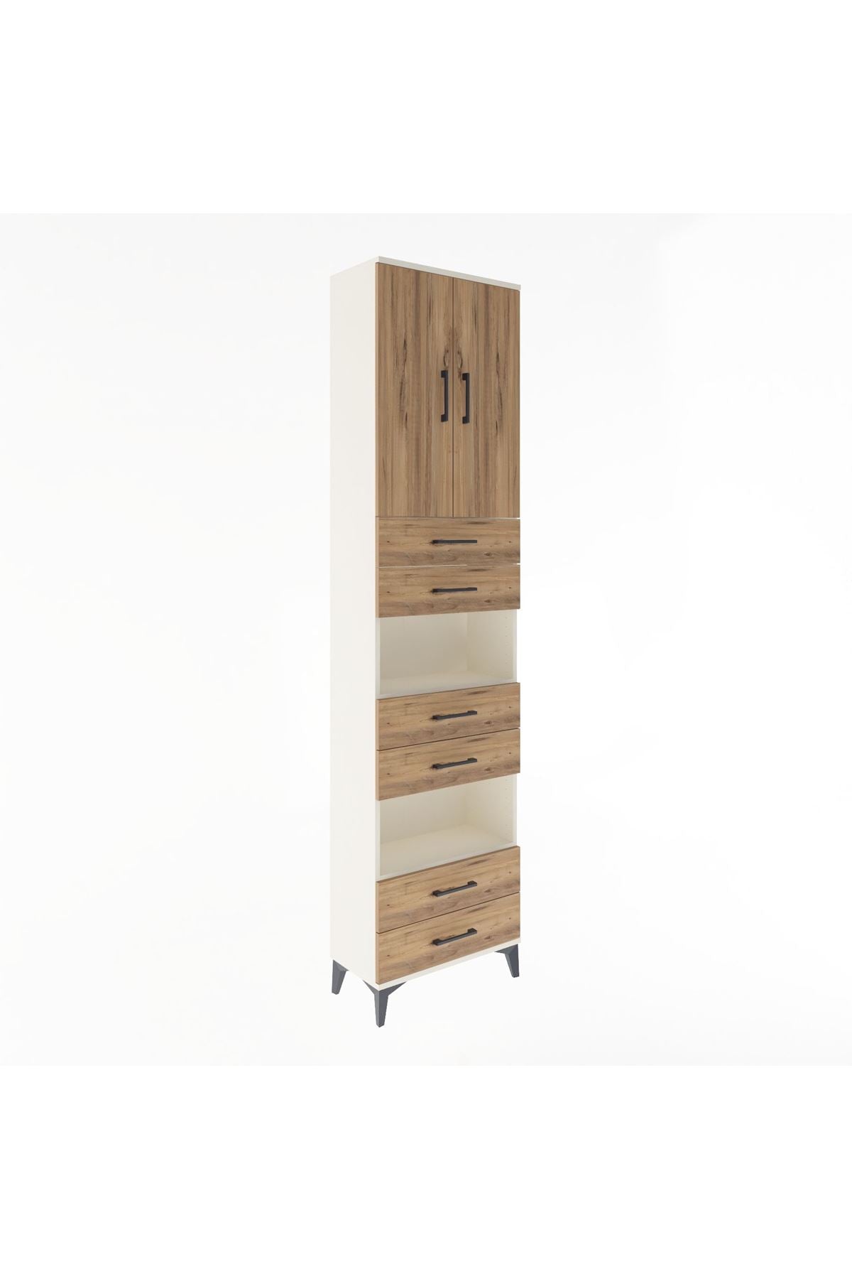 Arges Dolap 5 Raflı 6 Çekmeceli 2 Kapaklı 60x30x243 - S32M098V3A