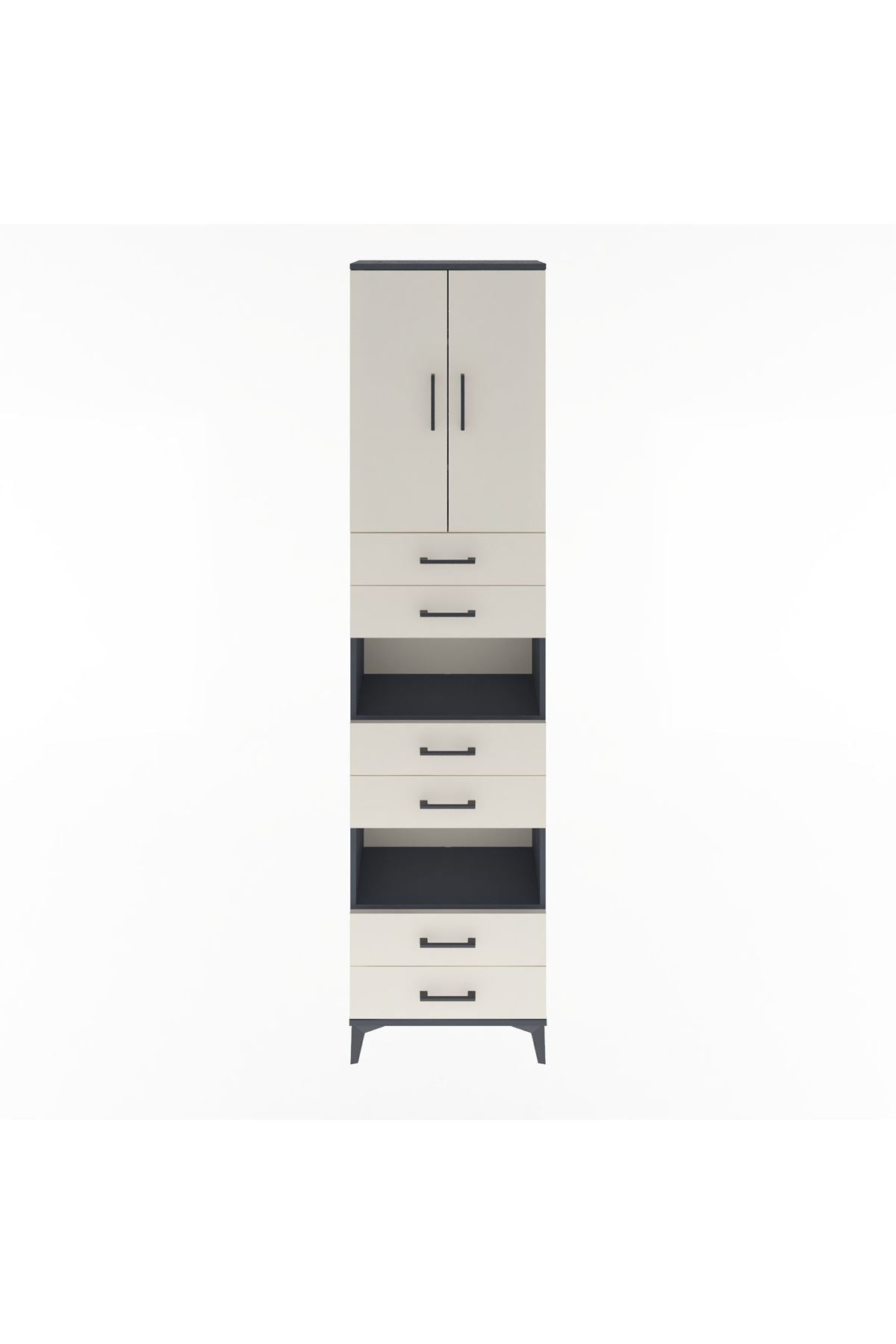 Arges Dolap 5 Raflı 6 Çekmeceli 2 Kapaklı 60x30x243 - S32M098V4A