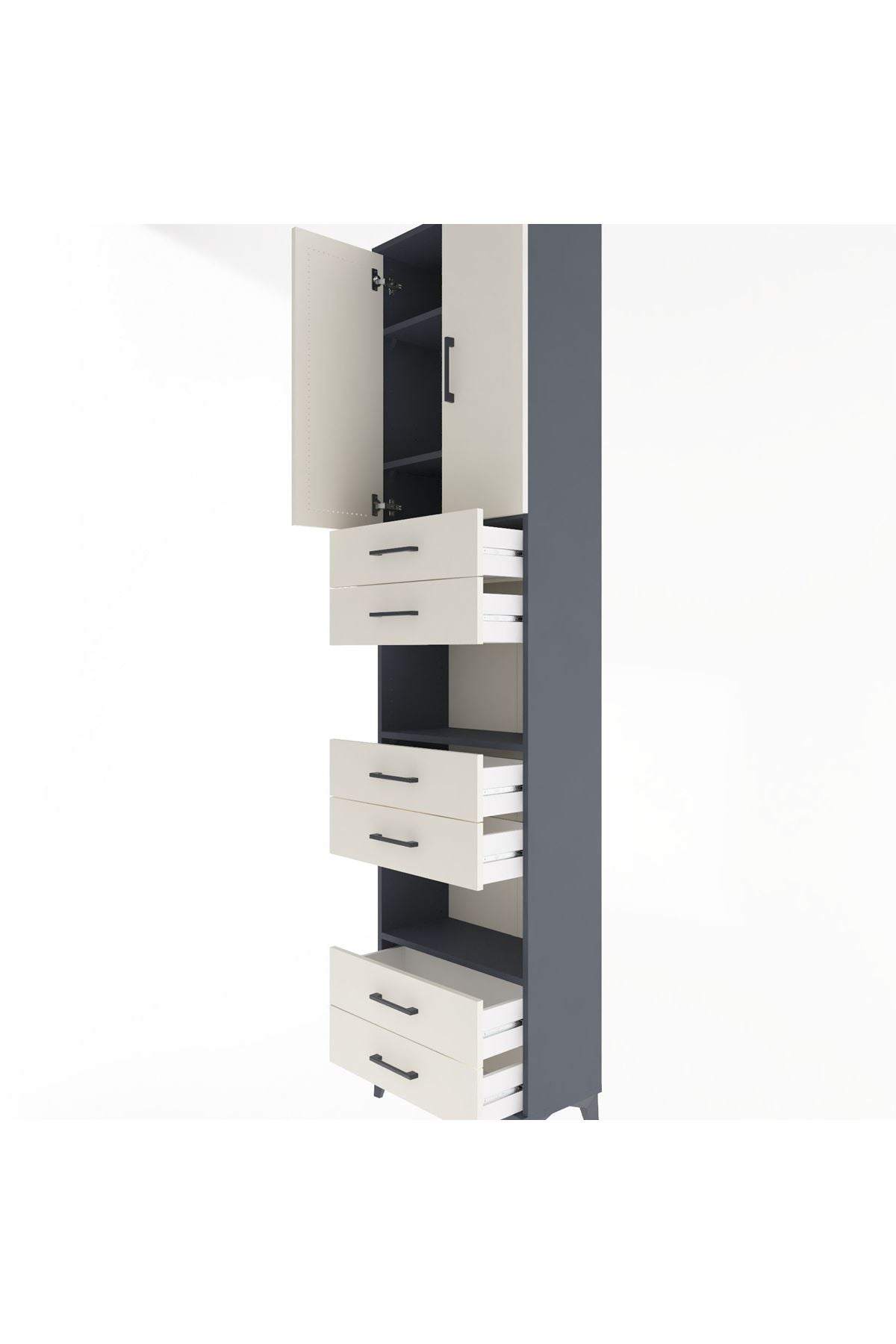 Arges Dolap 5 Raflı 6 Çekmeceli 2 Kapaklı 60x30x243 - S32M098V4A