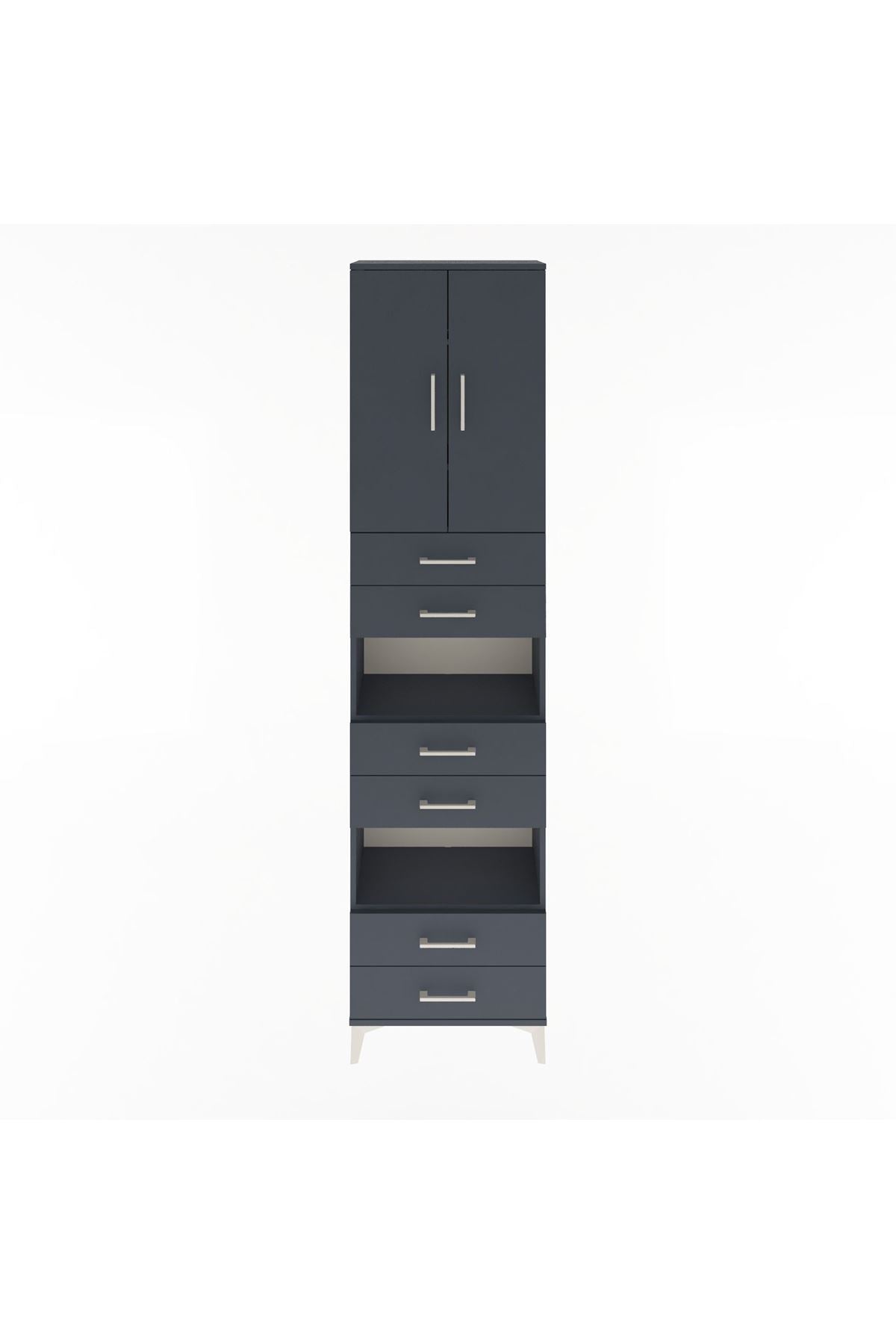 Arges Dolap 5 Raflı 6 Çekmeceli 2 Kapaklı 60x30x243 - S32M098V5A