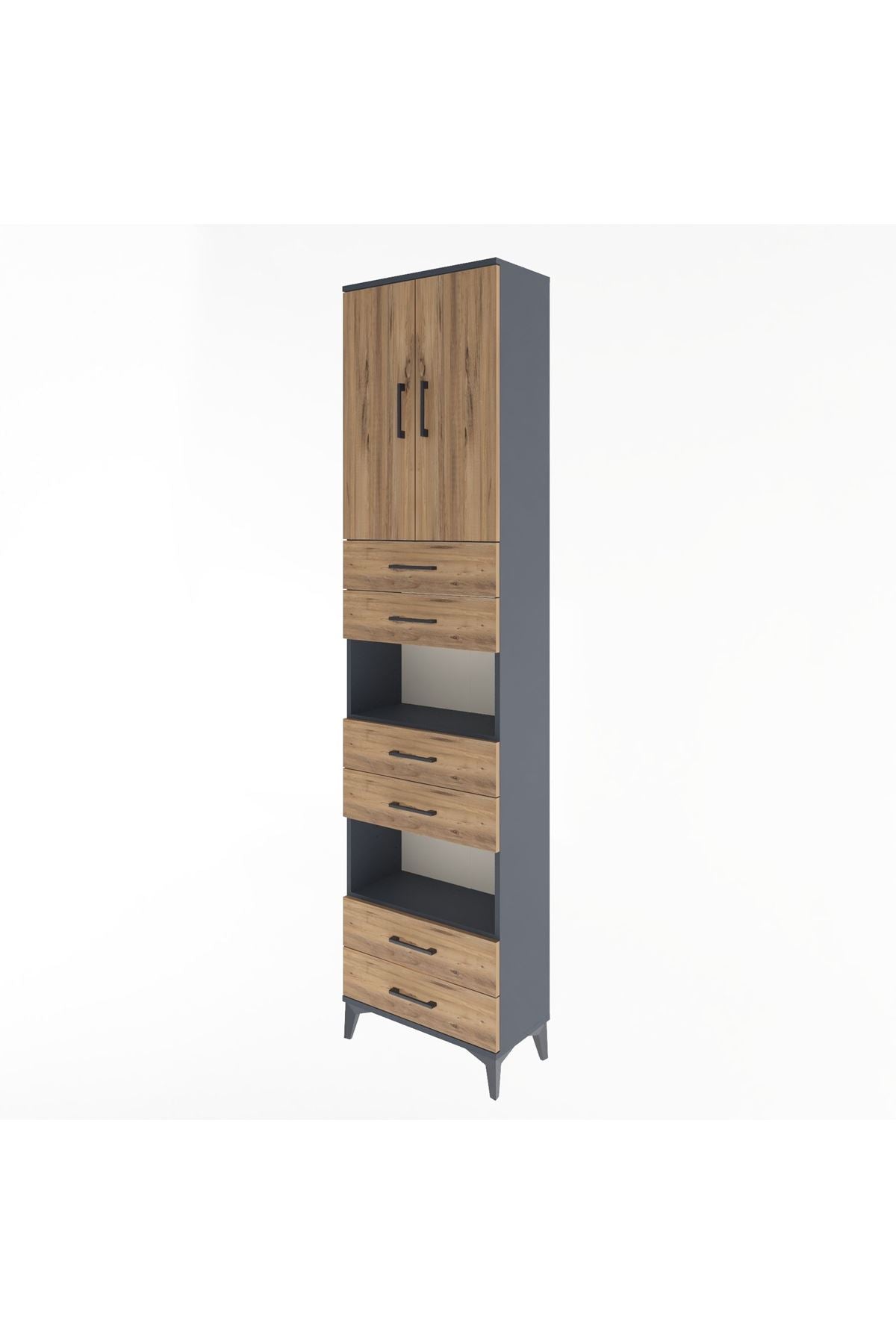 Arges Dolap 5 Raflı 6 Çekmeceli 2 Kapaklı 60x30x243 - S32M098V6A