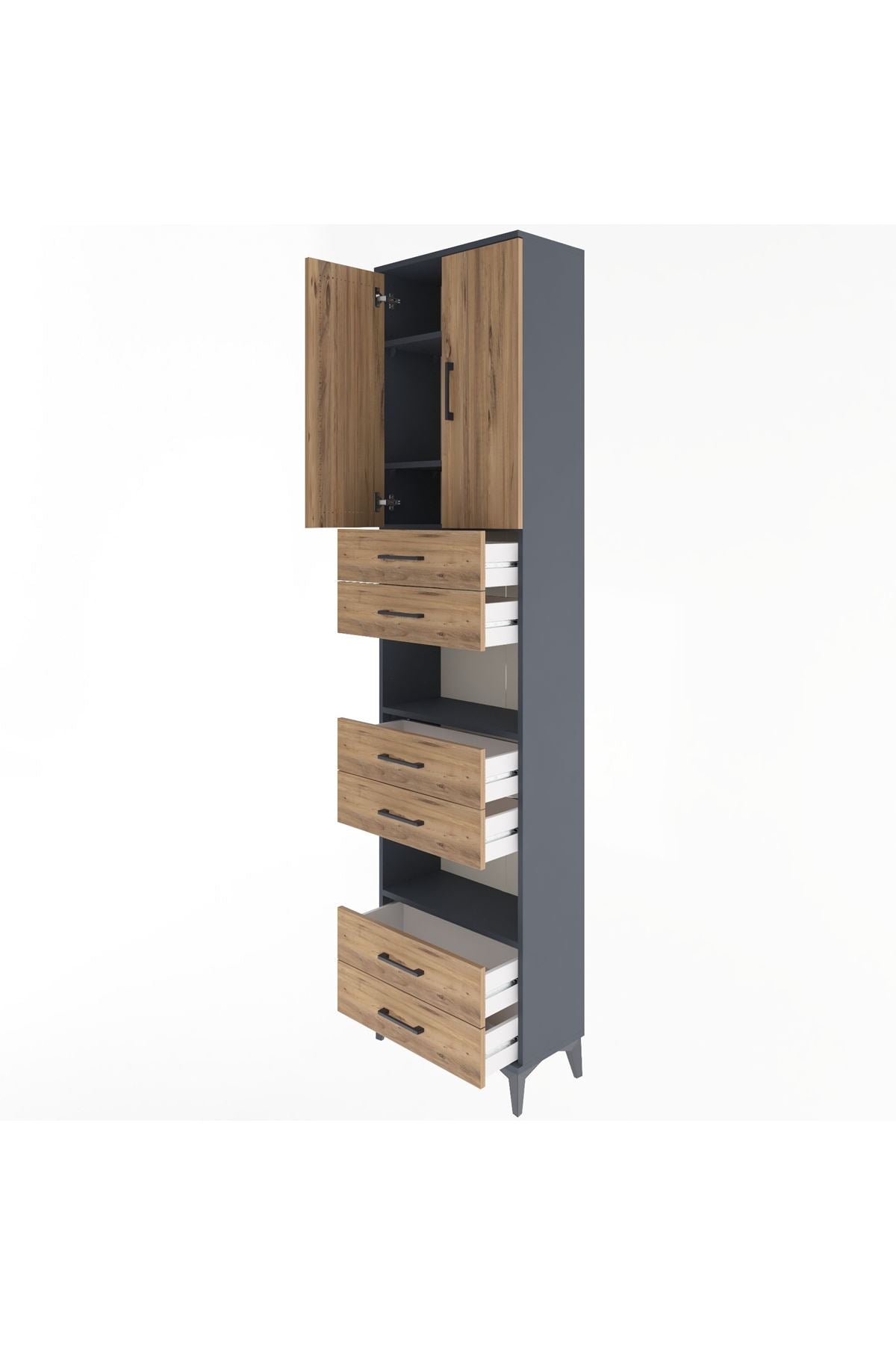 Arges Dolap 5 Raflı 6 Çekmeceli 2 Kapaklı 60x30x243 - S32M098V6A