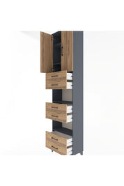 Arges Dolap 5 Raflı 6 Çekmeceli 2 Kapaklı 60x30x243 - S32M098V6A