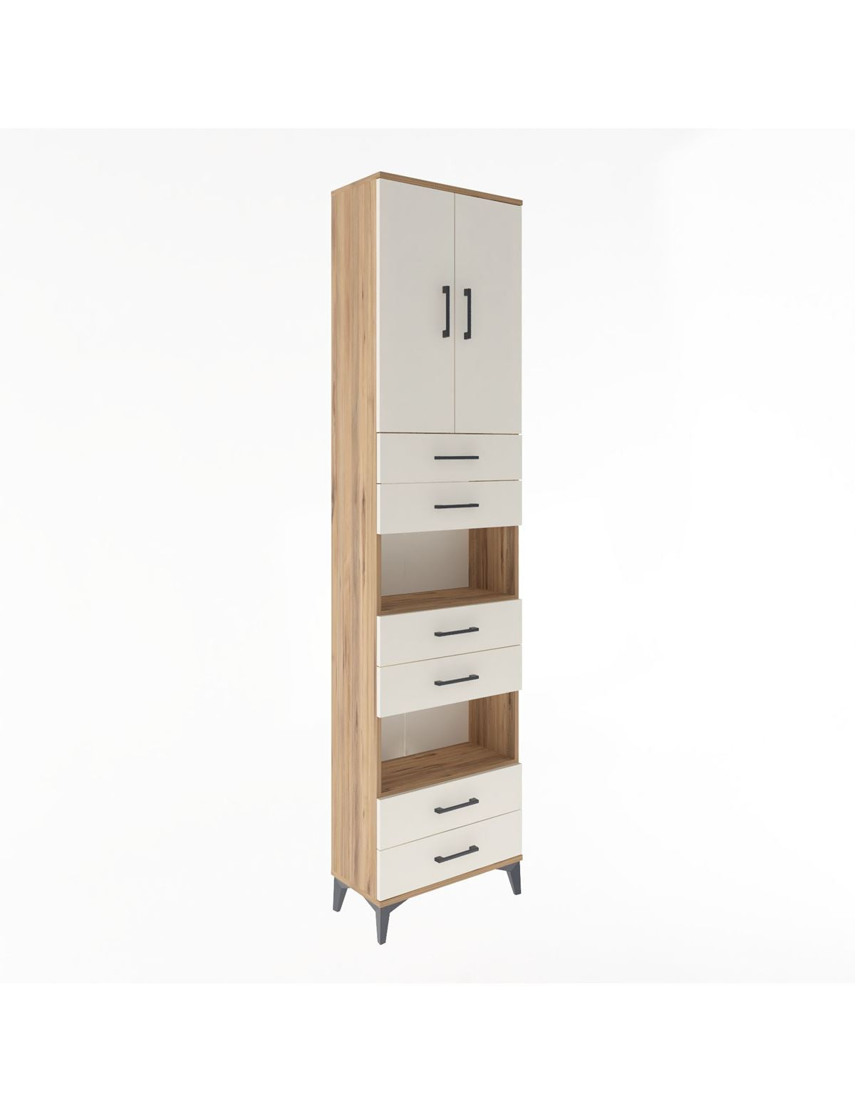 Arges Dolap 5 Raflı 6 Çekmeceli 2 Kapaklı 60x30x243 - S32M098V7A