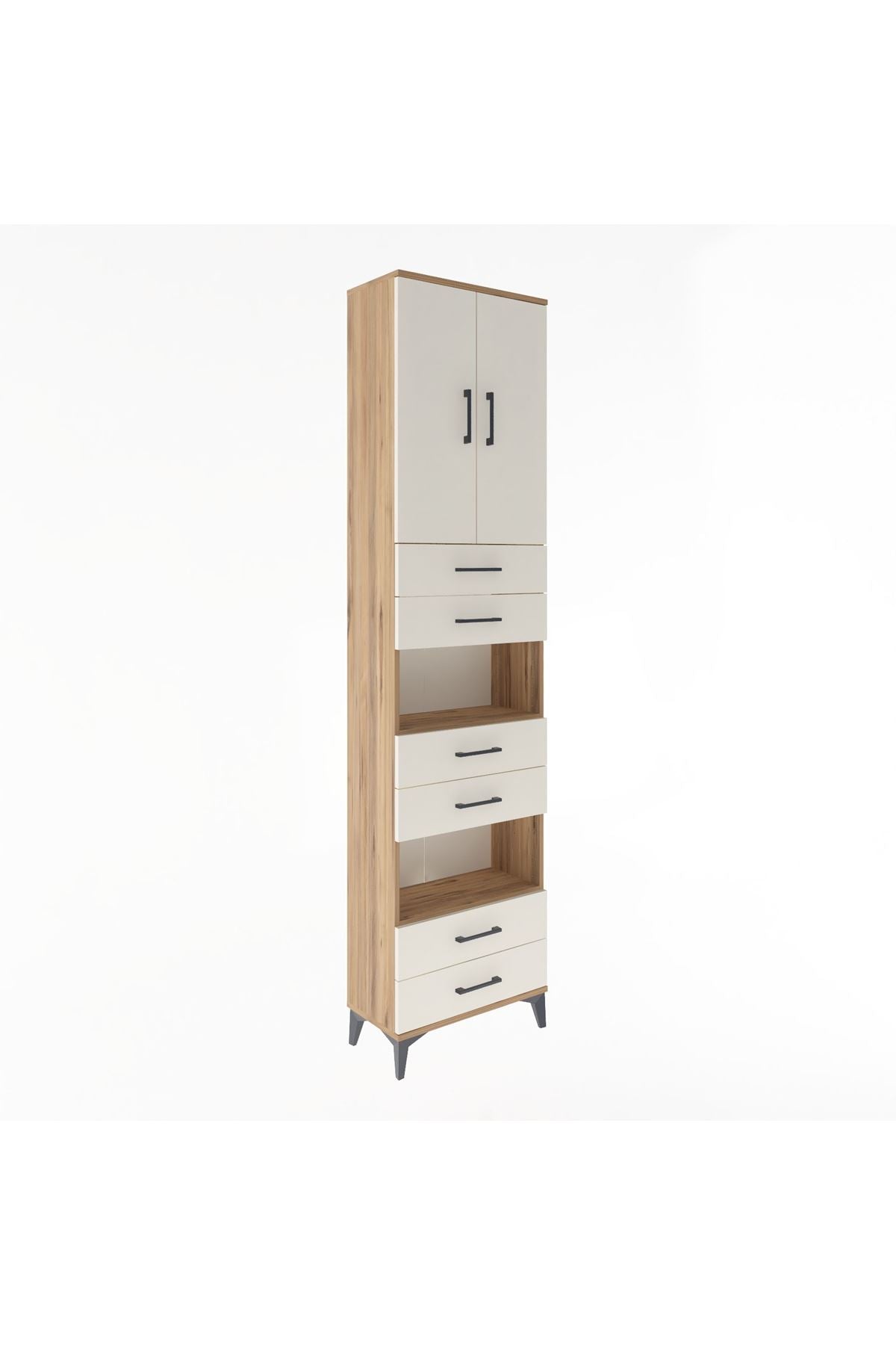 Arges Dolap 5 Raflı 6 Çekmeceli 2 Kapaklı 60x30x243 - S32M098V7A