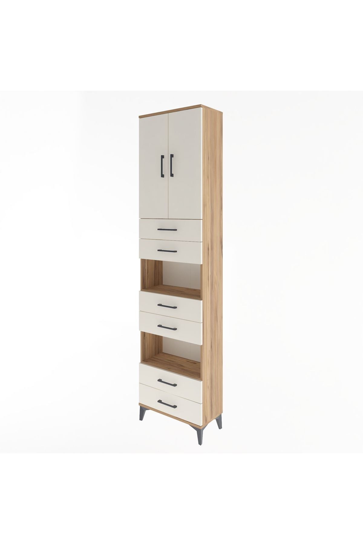 Arges Dolap 5 Raflı 6 Çekmeceli 2 Kapaklı 60x30x243 - S32M098V7A