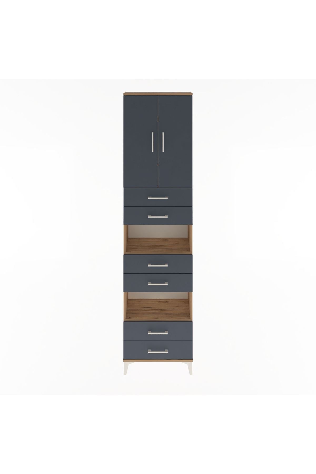 Arges Dolap 5 Raflı 6 Çekmeceli 2 Kapaklı 60x30x243 - S32M098V8A