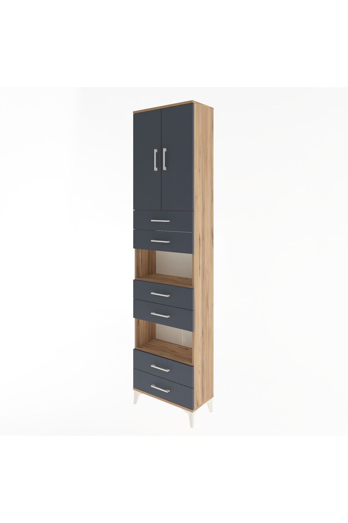 Arges Dolap 5 Raflı 6 Çekmeceli 2 Kapaklı 60x30x243 - S32M098V8A