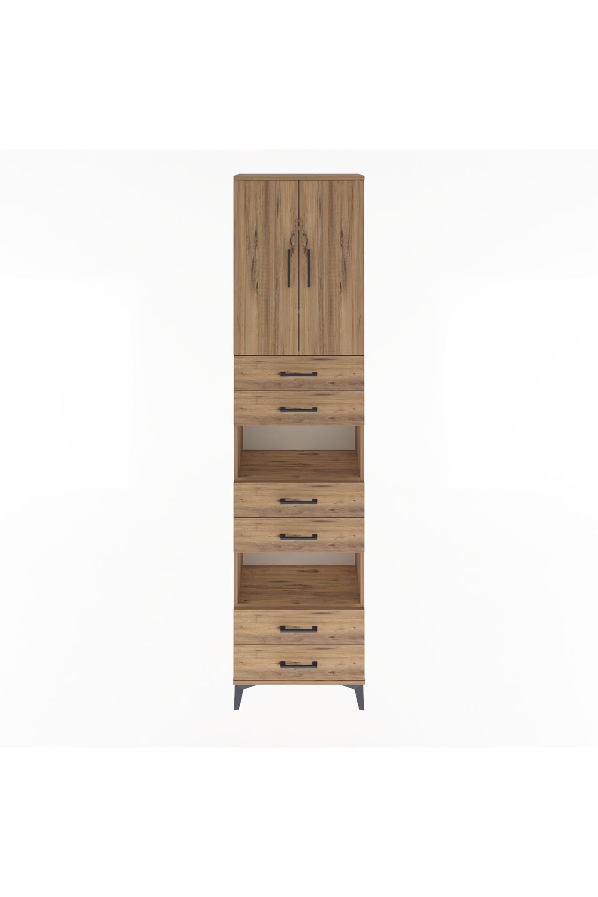 Arges Dolap 5 Raflı 6 Çekmeceli 2 Kapaklı 60x30x243 - S32M098V9A